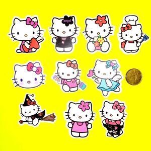 3/$20 Brand New 10x Sanrio Hello Kitty Waterproof Stickers w